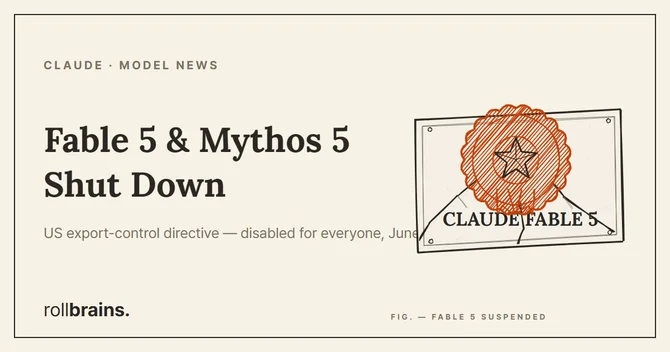 Claude Fable 5 and Mythos 5 shut down by a US export-control directive