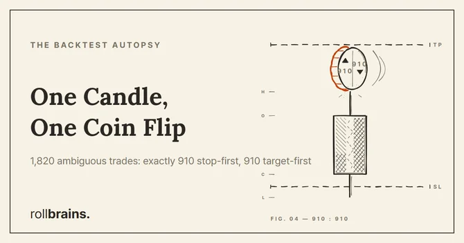 A candle shows both stop-loss and take-profit were touched, but not the order