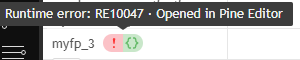 Chart showing the RE10047 runtime error